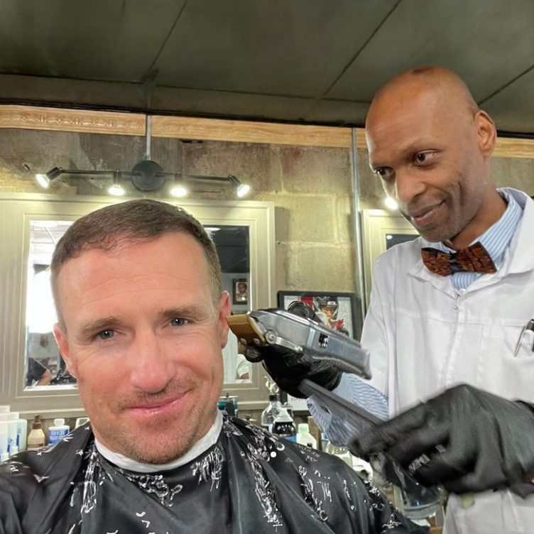 Drew Brees at Fosters Barber Shop Tampa